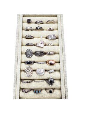 Vintage Sterling Silver Ring Lot 90 Grams Wear Scrap Resell Tested
